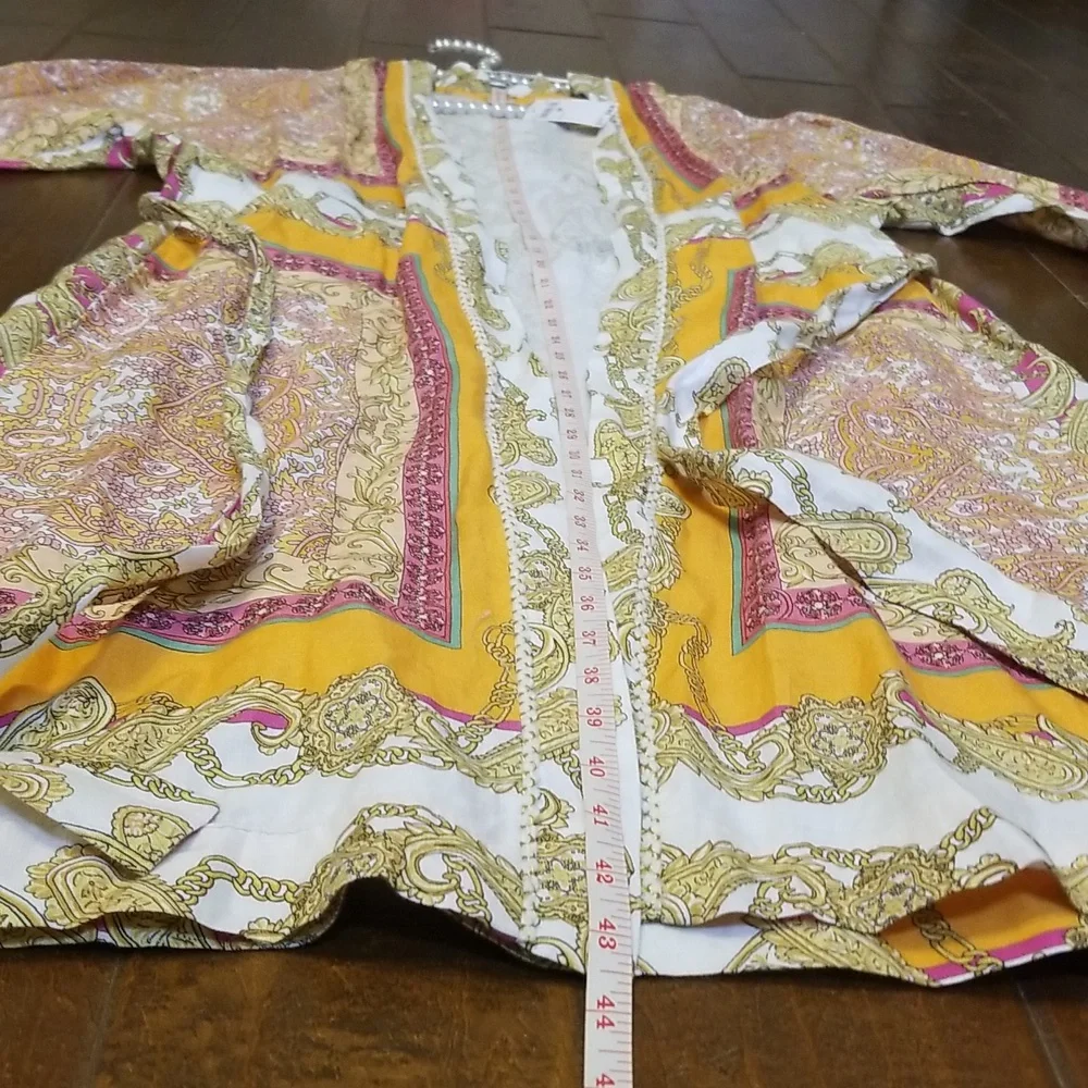 Magaschoni Kimono Paisley Scarf Print 100% Linen NWT - Picture 8 of 12